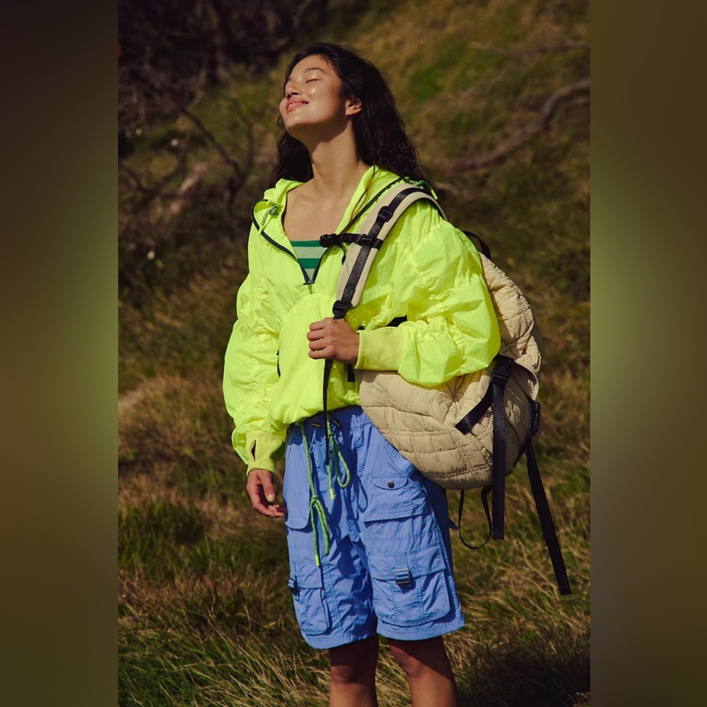 NWT Free People Movement Happy Camper Pullover in Neon